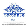 Blue lotus flower design with Namaste in Sanskrit lettering for wall art