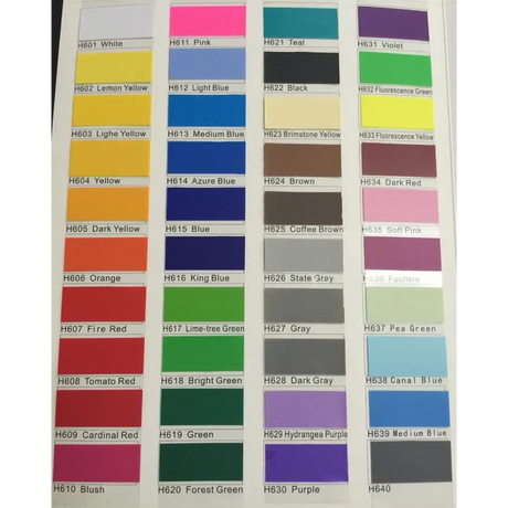 Color swatch chart of fabric samples for Lotus Flower Vinyl Sticker Decal Wall Art