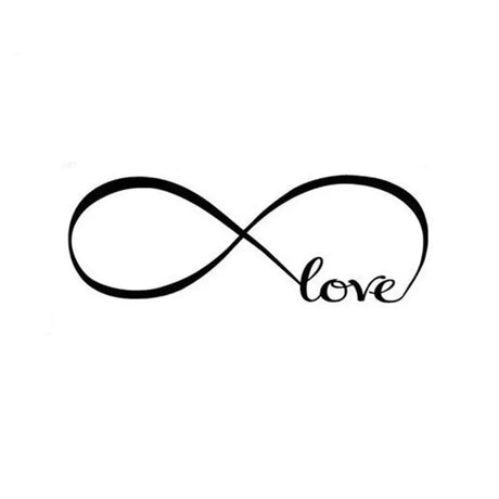 Infinity vinyl decal featuring love in cursive script perfect for wall art