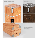 Wooden essential oil diffuser with LED night light and USB power supply for aromatherapy