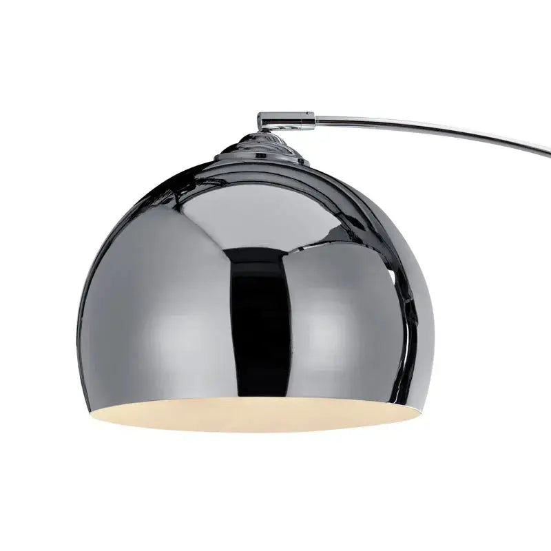 Chrome dome pendant lamp with white interior for Modern Arc Floor Lamps collection