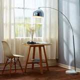 Modern Arc Floor Lamp with Chrome Dome Shade and Marble Base for Stylish Lighting