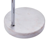 Circular white marble base with chrome pole for Modern Arc Floor Lamp design