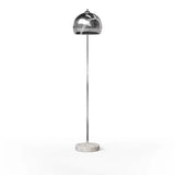 Chrome floor lamp with dome shade and marble base in Modern Arc Floor Lamps collection