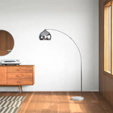 Chrome arched floor lamp with marble base from Modern Arc Floor Lamps collection