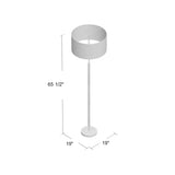 Elegant Fernando floor lamp with cylindrical drum shade next to Modern Grey Sectional Sofa