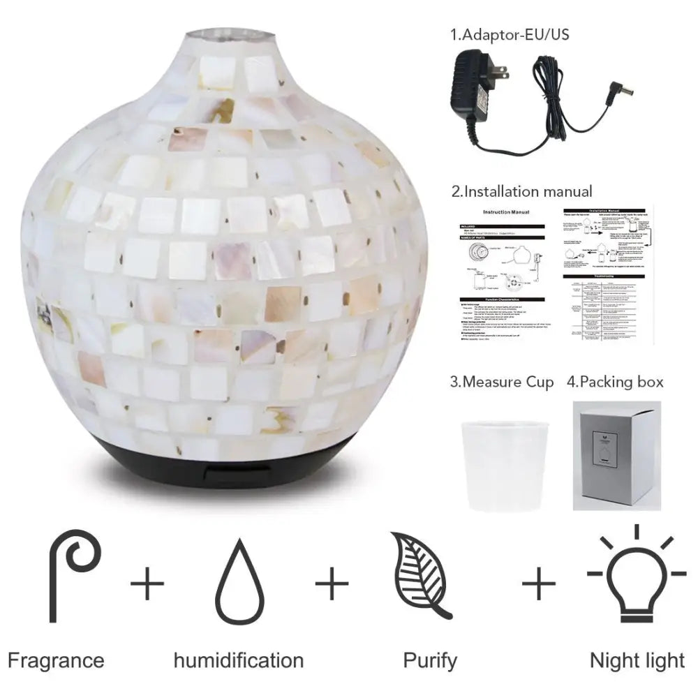 Mosaic Design Aroma Diffuser with humidification and night light features