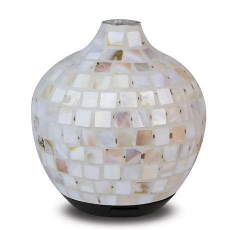 Mosaic Design Aroma Diffuser featuring a mosaic-tiled spherical vase and narrow neck