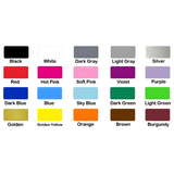 Color palette chart featuring basic color swatches for Namaste Lotus Vinyl Decal Sticker