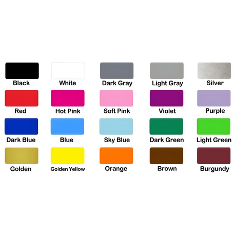 Color palette chart featuring basic color swatches for Namaste Lotus Vinyl Decal Sticker