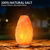 Glowing Himalayan crystal salt lamp with natural crystalline shape, 8 inch size