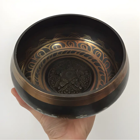 Tibetan Singing Bowl Dark Copper Himalayan Hand-Hammered at HOMAURA®