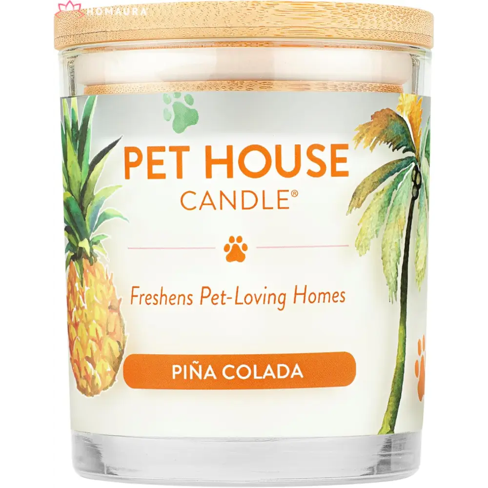 Pet House Piña Colada scented eco-friendly soy candle for pet odor eliminators