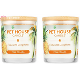 Pet House Piña Colada Eco-Friendly Soy Candles for Odor Control in glass jars