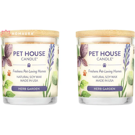 Pet House Herb Garden eco-friendly soy candles for odor eliminators house in glass jars