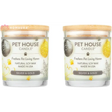 Pet House Sunwashed Cotton Eco-Friendly Soy Candles for Odor Control in Silver & Gold