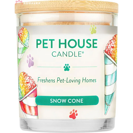 Pet House eco-friendly soy candles in Snow Cone scent for effective pet odor eliminators