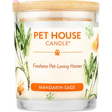 Pet House Mandarin Sage Eco-Friendly Soy Candle for pet odor eliminators with paw prints