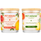 Pet House eco-friendly soy candles in Ruby Red Grapefruit and Fresh Citrus for odor control