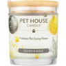 Pet House Silver & Gold scented eco-friendly soy candle as a pet odor eliminator