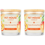 Pet House Mango Peach Eco-Friendly Soy Candles for Odor Eliminators in Glass Jars