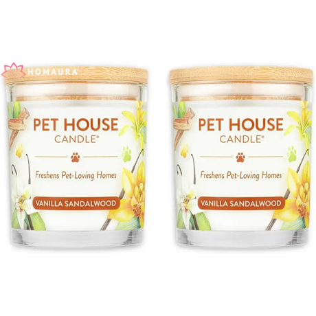 Pet House Sunwashed Cotton Eco-Friendly Soy Candles in glass jars for pet odor eliminators