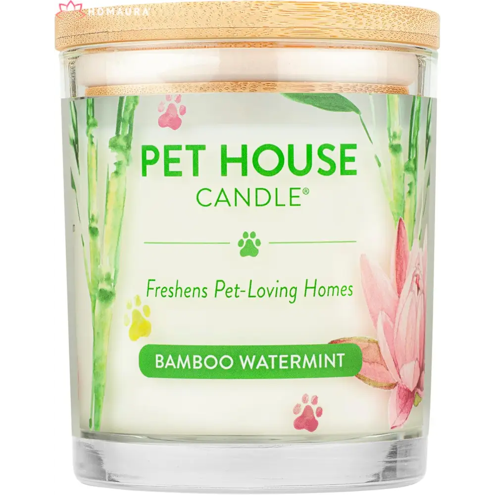 Pet House eco-friendly soy candle in Bamboo Watermint fragrance for odor eliminators house