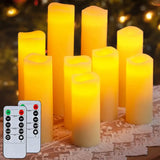 Set of Remote Control Flameless LED Pillar Candles with convenient remote controls