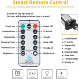 Remote control device for Romantic Curtain String Lights with brightness and mode controls