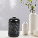 Black Sacred Tree Essential Oil Diffuser with tree branch pattern for ultrasonic aromatherapy