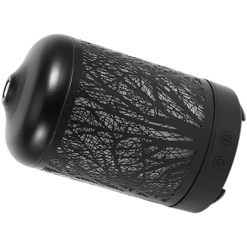 Black cylindrical speaker design for Sacred Tree Essential Oil Diffuser Ultrasonic Aromatherapy