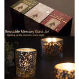 Mercury glass jar with starry effect for Speckled White Scented Soy Candle in Gift Box