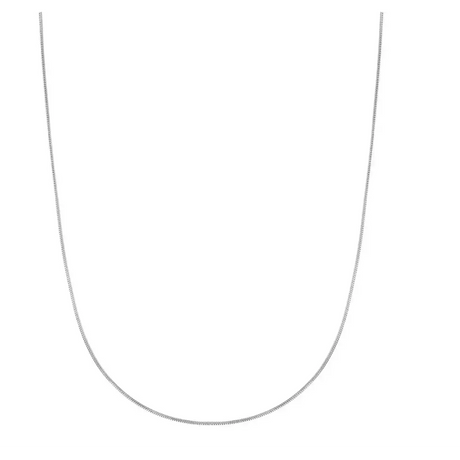 Simple sterling silver snake chain necklace with a delicate box link design