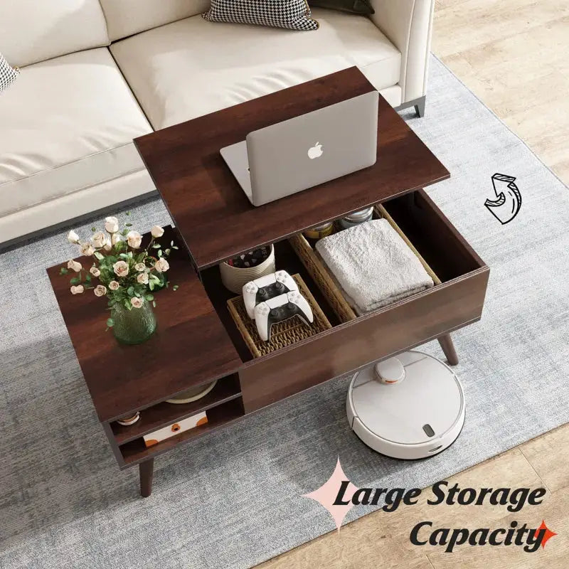 Stylish Aravis Lift Coffee Table with hidden storage and laptop workspace functionality