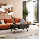 Burnt orange sectional sofa with Stylish Aravis Lift Coffee Table with hidden storage