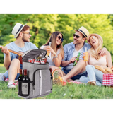 Portable Insulated Backpack Cooler with bottle storage compartments for easy transport