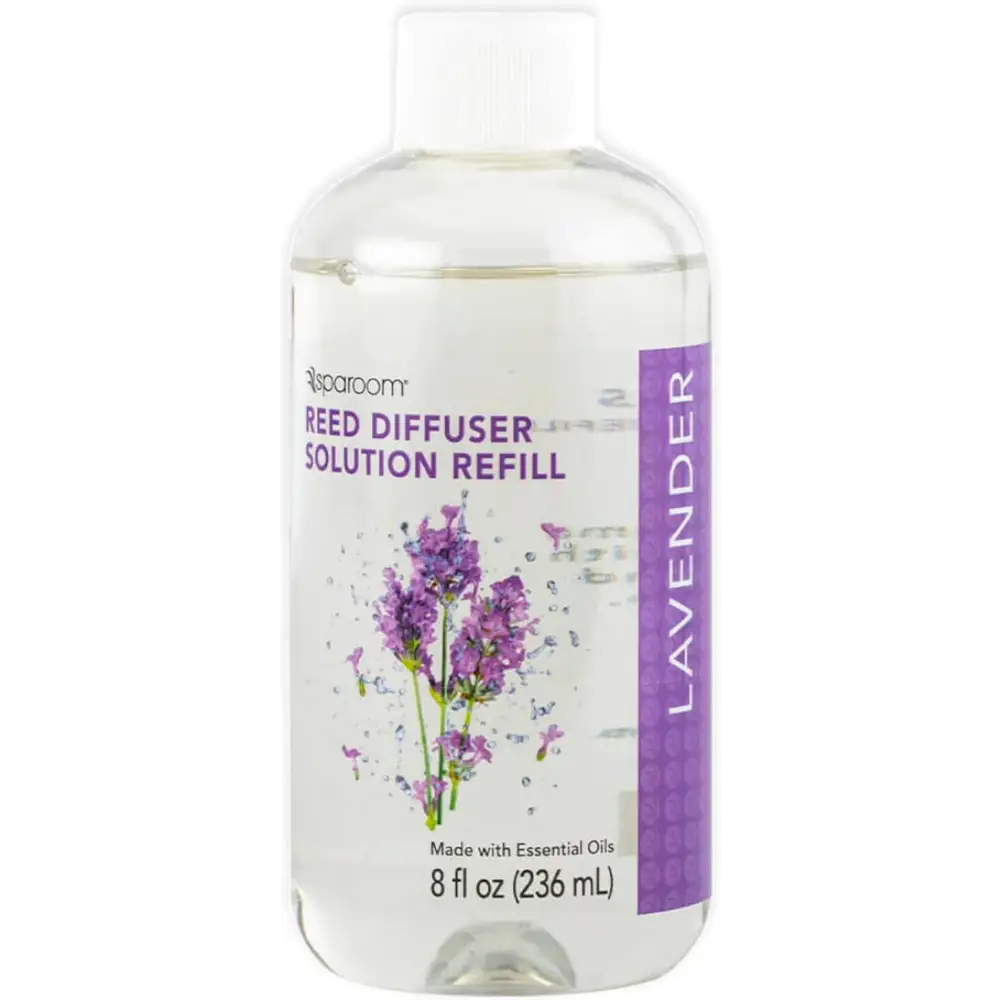 Lavender fragrance refill for Vanilla Bean Oil Reed Diffuser with floral design label