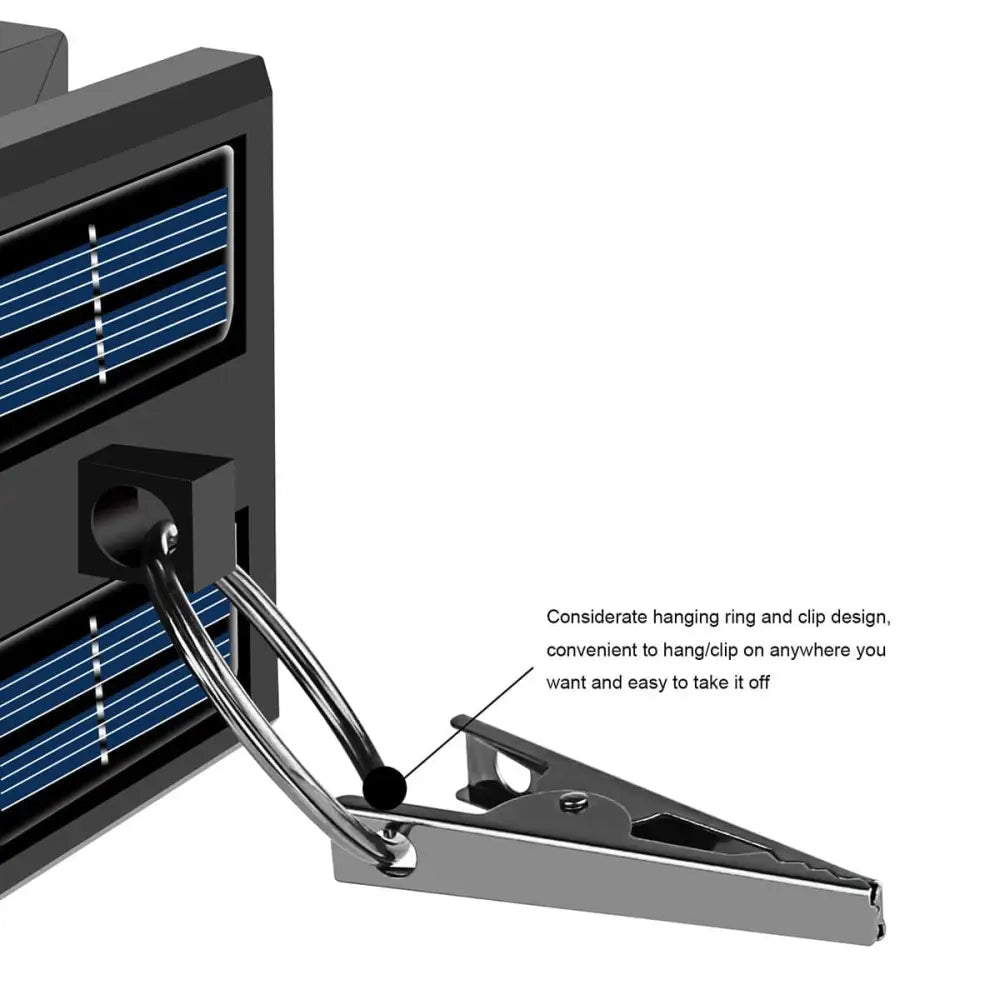 Solar-powered Waterproof LED Solar Outdoor Garden Lamp with hanging clip and ring mount