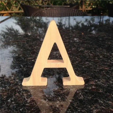 Wooden letter A in serif font style, perfect gift from unfinished wood letters collection