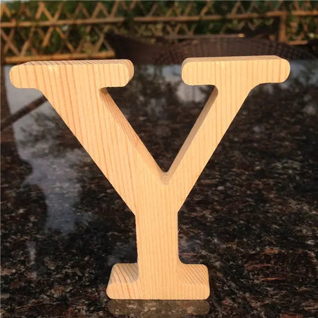 Wooden letter Y in natural finish from Wooden Alphabet Letters for unique home decor