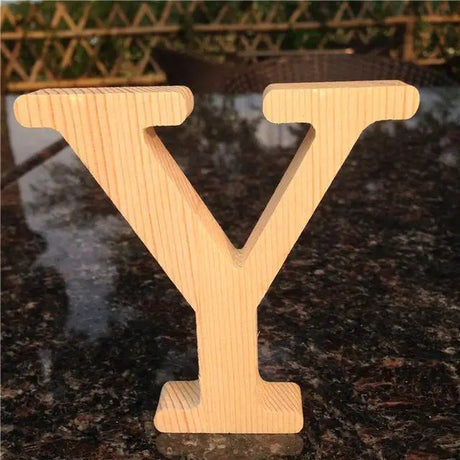 Wooden letter Y in light natural finish for home decor and perfect gift ideas