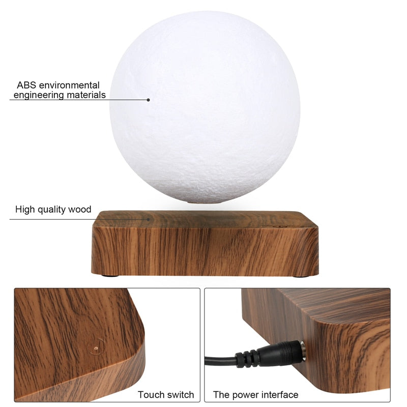 Floating Moon Lamp, Magnetic Levitating Moon Lamp 18 Colors 5.9inch  Spinning 3D Night Light with Remote & Magnetic Base, Room Decor Moon Light