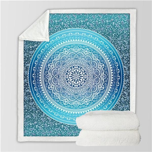 Buy Boho Turquoise Mandala Fleece Throw Blanket - HOMAURA®